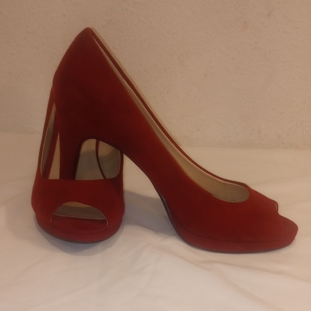 Classic Red Peep-Toe Women's Heels